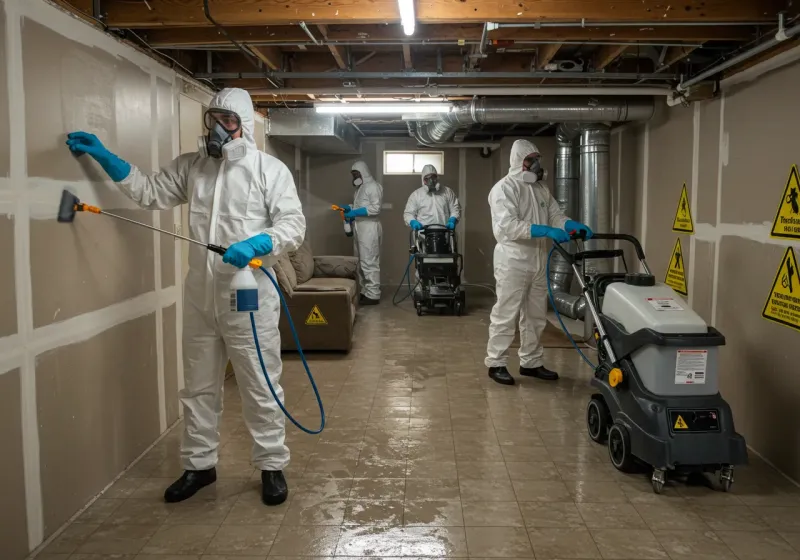 Basement Moisture Removal and Structural Drying process in Warrenton, GA